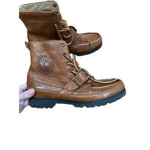 Polo Ralph Lauren Men's Ranger Boots Size 8 Brown Tumbled Leather NEW